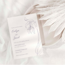 ラインアートフラワーアーチラベンダー 招待状