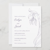 ラインアートフラワーアーチラベンダー 招待状 (正面)