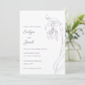 ラインアートフラワーアーチラベンダー 招待状 (スタンド正面)