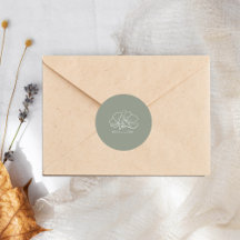 ラインアートフラワーズセージ結婚グリーン