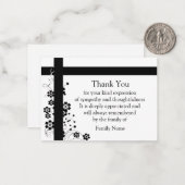 ラインアートフラワー葬儀後サンキューカード ノートカード (正面/裏面インサイチュ)