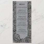 ラインアートフラワー、グレーのフローラメニューまたは価格表 メニュー (正面)