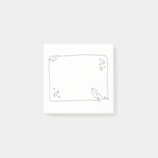 ラインアートフレームイラストレーション, Whale ポストイット (正面)