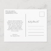 ラインアートフローラエレガントな結婚式日付を保存 案内ポストカード (裏面)