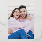 ラインアートフローラ結婚フォトのシルバーフォイル招待状 箔招待状 (裏面)