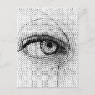 ラインアートペンシルスケッチデザイン描画紙美術E ポストカード
