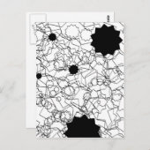 ラインアートペンシルスケッチ抽象デザイン描画紙 ポストカード (正面/裏面)
