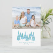 ラインアートホリデークリスマスツリー写真 招待状 (スタンド正面)