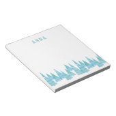 ラインアートホリデークリスマス雪の木 ノートパッド (アングル)