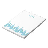 ラインアートホリデークリスマス雪の木 ノートパッド (回転)