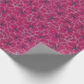 ラインアートポピーin深いクリムゾン ラッピングペーパー (角)