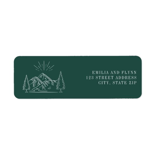 ラインアートマウンテンズエメラルド結婚ズ ラベル (正面)