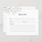 ラインアートリーフブライダルシャワーレシピカード (正面/裏面)