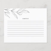 ラインアートリーフブライダルシャワーレシピカード (裏面)