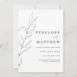 ラインアートリーフリーフ結婚式招待状 招待状