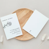 ラインアートワイルドフラワーボホー結婚ズ 招待状