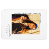 ラインアート卒業写真のお知らせ マグネット (横)