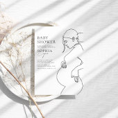 ラインアート妊娠シンプル児ミニマルシャワー 招待状