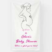 ラインアート妊娠ミニマリスト赤ちゃんシャワーバナー 横断幕 (縦)