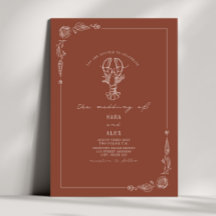 ラインアート素朴テラコッタロブスタービーチ結婚式