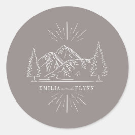ラインアート結婚マウンテンズアメジスト結婚ズ ラウンドシール