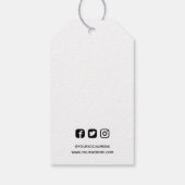 ラインアート葉の手作りソーシャルメディア価格 ギフトタグ (裏面)