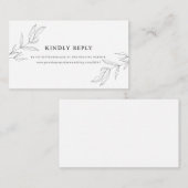 ラインアート葉リーフWebサイトRSVP エンクロージャーカード (正面/裏面)