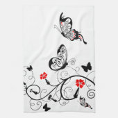 ラインアート蝶アメリカのMoJoキッチンタオル キッチンタオル (縦)