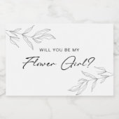 ラインアート観葉花ガールキャンドルラベル フードラベル (シングルラベル)