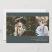 ラインアート2フォトエメラルド卒業パーティー 招待状 (正面)