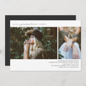 ラインアート2写真卒業パーティー 招待状 (正面/裏面)