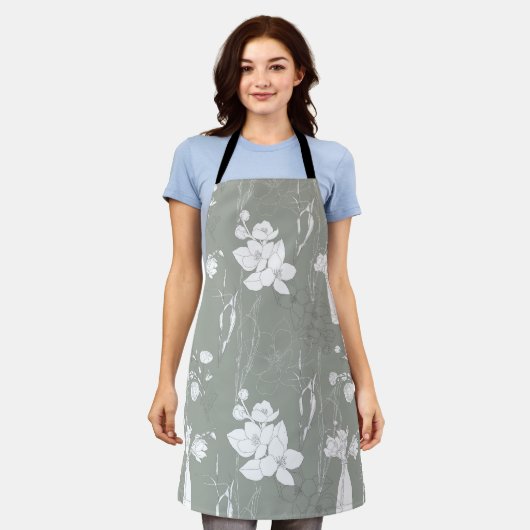 ラインアート エプロン (着用した状態)