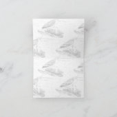 ラインアート、シーシェル、ハープ折り畳みサンキューカード サンキューカード (内部)