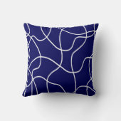 ラインアート:濃い青の白 クッション (裏面)