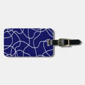ラインアート：濃い青の白 ラゲッジタグ (正面横)