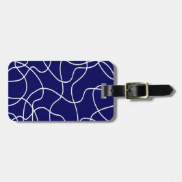 ラインアート：濃い青の白 ラゲッジタグ