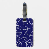 ラインアート：濃い青の白 ラゲッジタグ (裏面縦)