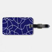 ラインアート：濃い青の白 ラゲッジタグ (裏面横)