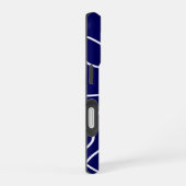 ラインアート：濃い青の白 iPhone 16ケース (右側面)