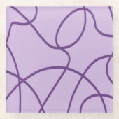 ラインアート（紫） ガラスコースター (正面)