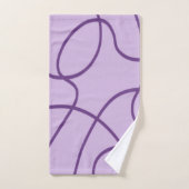 ラインアート（紫） バスタオルセット (ハンドタオル)