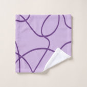 ラインアート（紫） バスタオルセット (ウォッシュタオル)