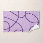 ラインアート（紫） バスタオルセット (ハンドタオル)