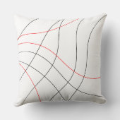 ラインアート |赤い口紅の女性 クッション (裏面)