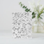 ラインアート 鉛筆 スケッチ デザイン ドローイング ペーパー ファインアート ポストカード (スタンド正面)