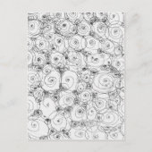 ラインアート 鉛筆 スケッチ デザイン ドローイング ペーパー ファインアート ポストカード (正面)