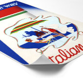 ラインイタリアンクルーズ船ポスターミッドセンチュリースタイル ポスター (角)