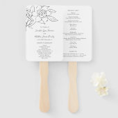 ラインエレガントアートマグノリアフローラ結婚式 プログラム ハンドファン (正面&裏面)