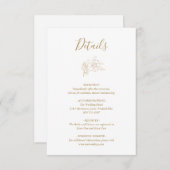 ラインエレガントアートマグノリアフローラ金ゴールド結婚ズ エンクロージャーカード (正面/裏面)