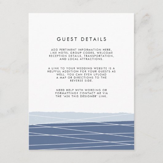 ラインエーション結婚のゲスト詳細カード |石板 エンクロージャーカード (正面)